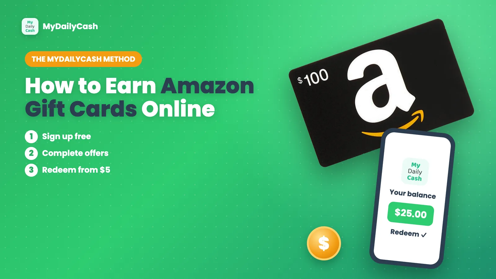 How to Earn Amazon Gift Cards Online: The MyDailyCash Method