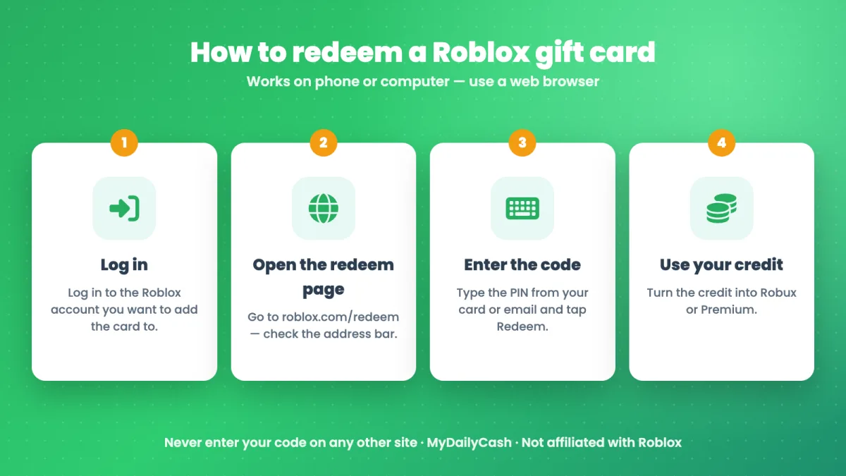 How to redeem a Roblox gift card in 4 steps – log in, open roblox.com/redeem, enter the code, use your credit